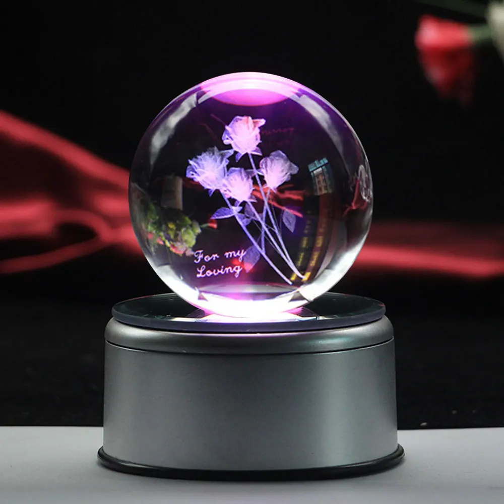 Лампа в виде медузы музыкальный Bluetooth светильник 3D Хрустальный цветок колесо