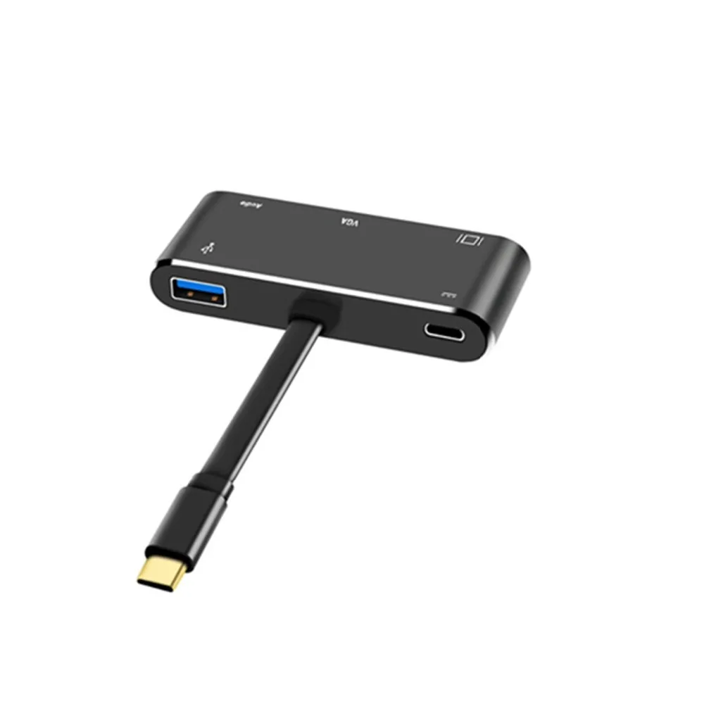 Адаптер 5 в 1 с USB C на HDMI совместимый адаптер 4K Type HD/VGA/Audio/USB 3 0 порт PD|Кабели VGA| |