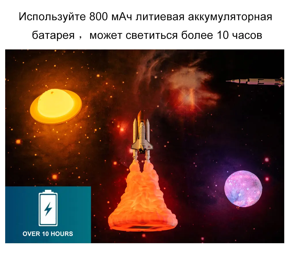 Новинка, Прямая поставка, 3D принт, космический челнок, лампа, перезаряжаемый ночной Светильник для любителей космоса, лунная лампа, как украшение комнаты