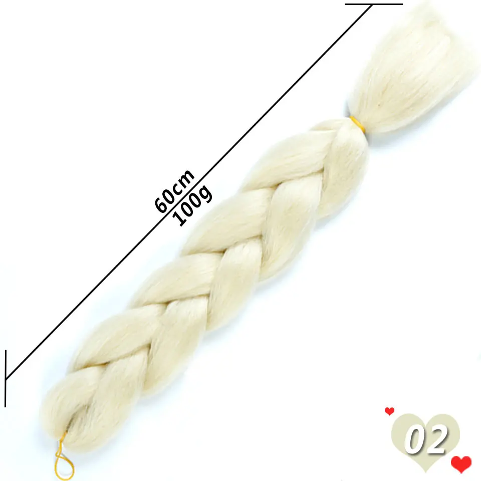 JINKAILI парик Монохромный Цвет Экспрессия Jumbo вязание крючком косы 2" 100 г синтетические африканские поддельные волосы термостойкие крючком косы - Цвет: Естественный цвет