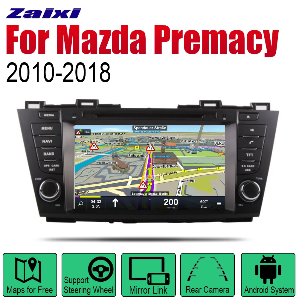 

Автомобильный мультимедийный DVD-плеер для Mazda Premacy 2010 ~ 2018, головное устройство с системой видео и аудио 2din