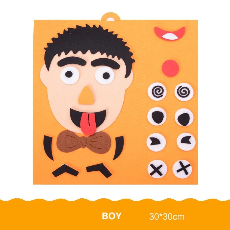 Children Recognition Training EVA 3D Parents and Kids Five Sense Organs DIY Assembling Puzzles Jigsaw 1 Set Educational Toys - Цвет: Boy