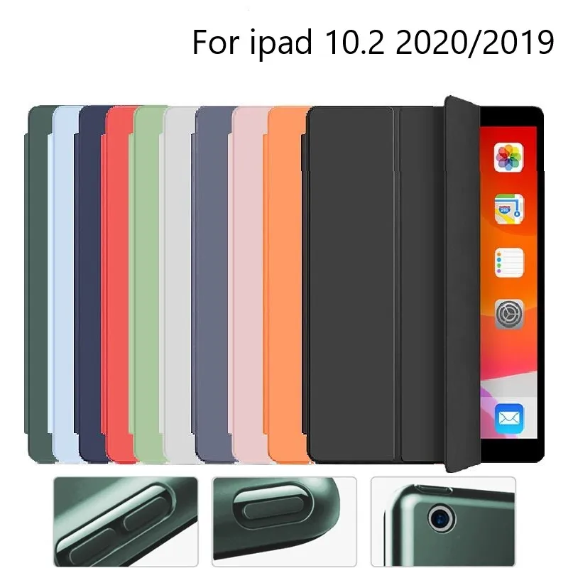 Case For iPad 8th Generation 2020 10.2 Silicone Magnetic Smart Soft Back Shell Protective Tablet Cover For 2019 iPad 7 10.2inch