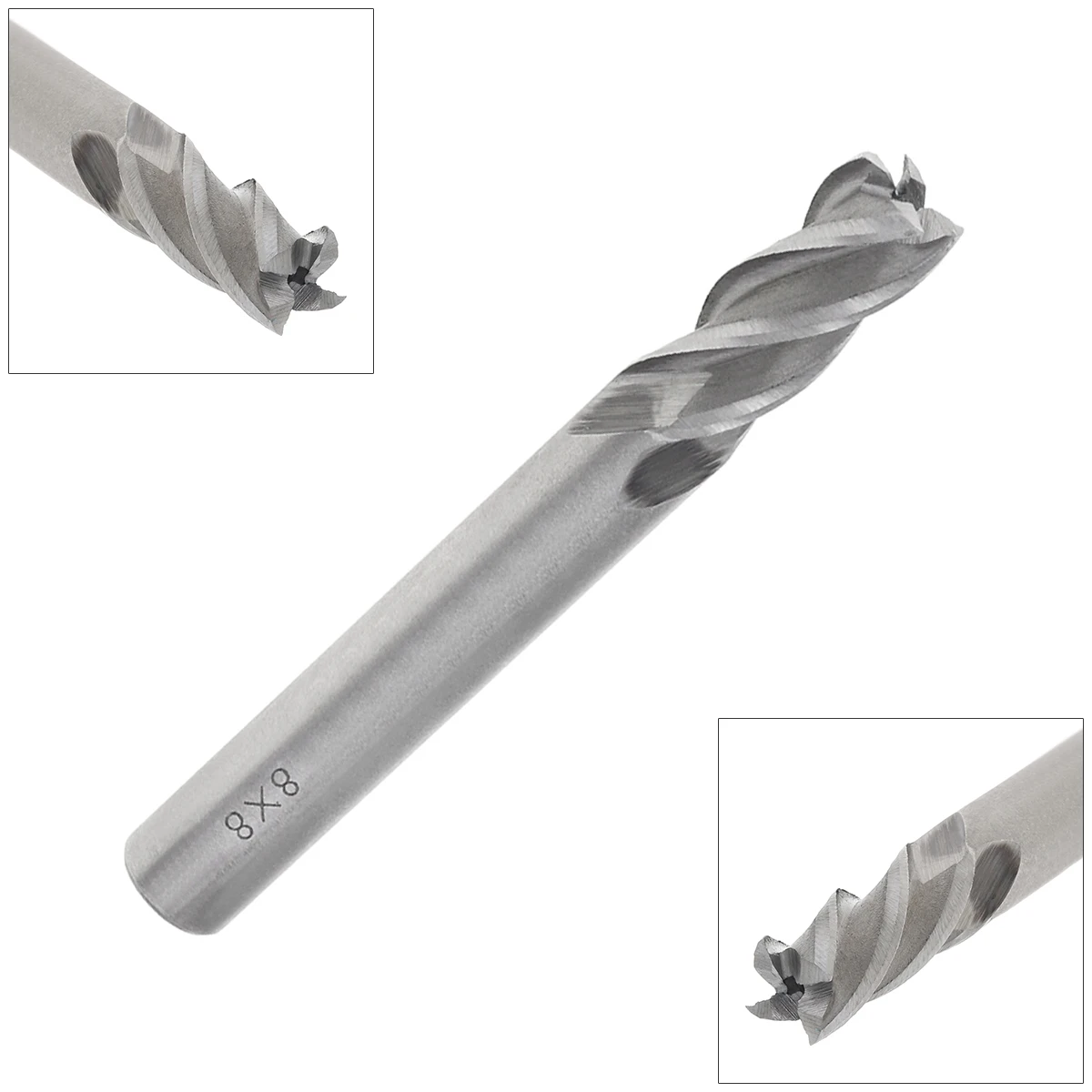 

Milling Cutter 8mm 4 Flute HSS & Aluminum End Mill Cutter with Extra Long Straight Shank Power Tools for Mold CNC Processing