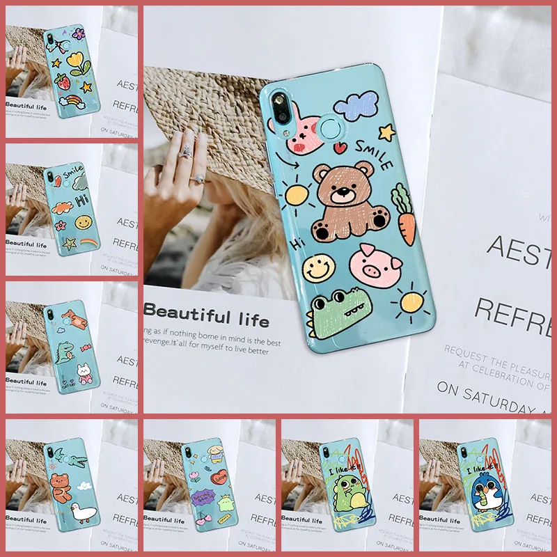 Задняя крышка для Huawei Nova Smart Lite 2017 силиконовый милый мультяшный медведь 2i 2 Plus 3 3I 3E
