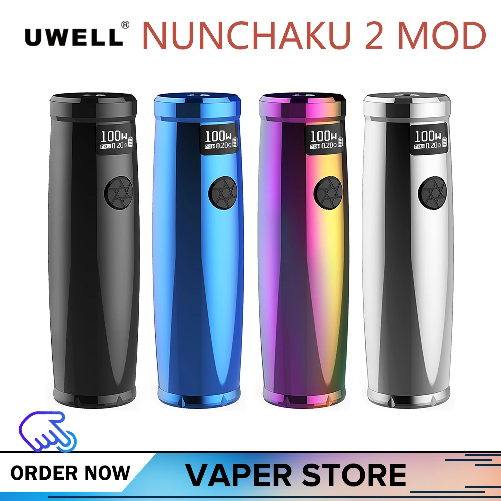 Сделайте предзаказ Uwell нунчаки 2 мод подходит нунчаки на бретелях без 18650/20700/21700 Батарея электронные сигареты Mod