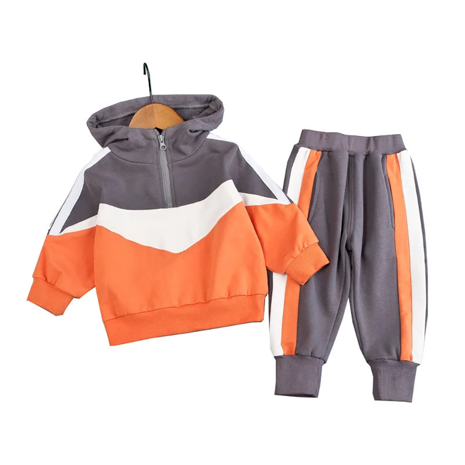 Модный комплект для маленьких мальчиков и девочек пальто + штаны костюм из 2