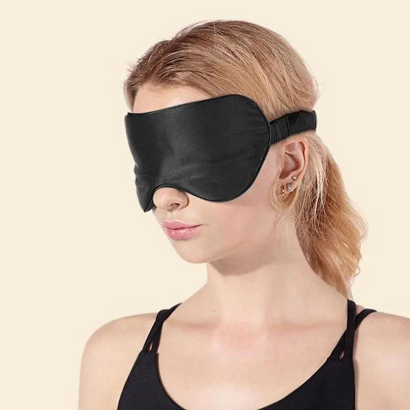 1 шт. Двусторонняя затемненная маска для глаз натуральный шелк тутового