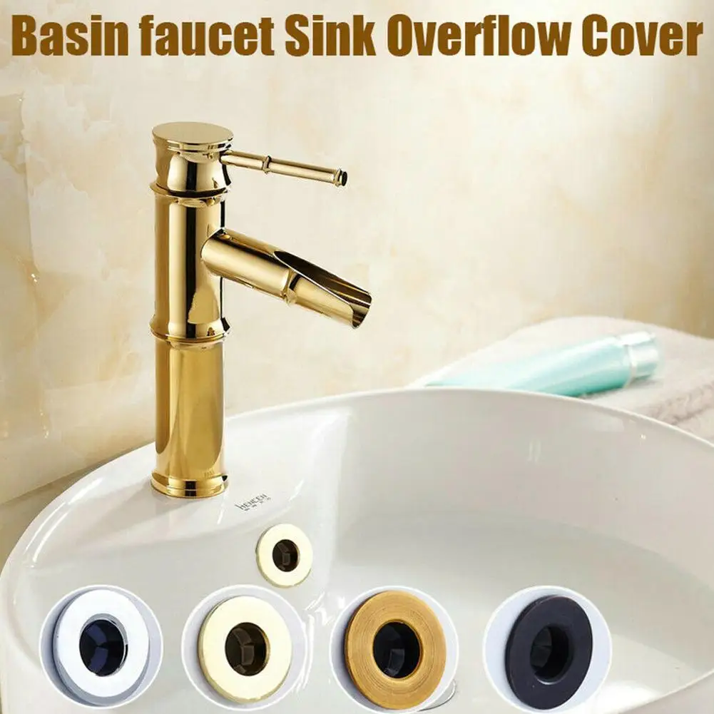 

1pcs Bathroom Basin faucet Sink Overflow Cover Brass Six-foot Ring Insert Replacement 3x1.2CM