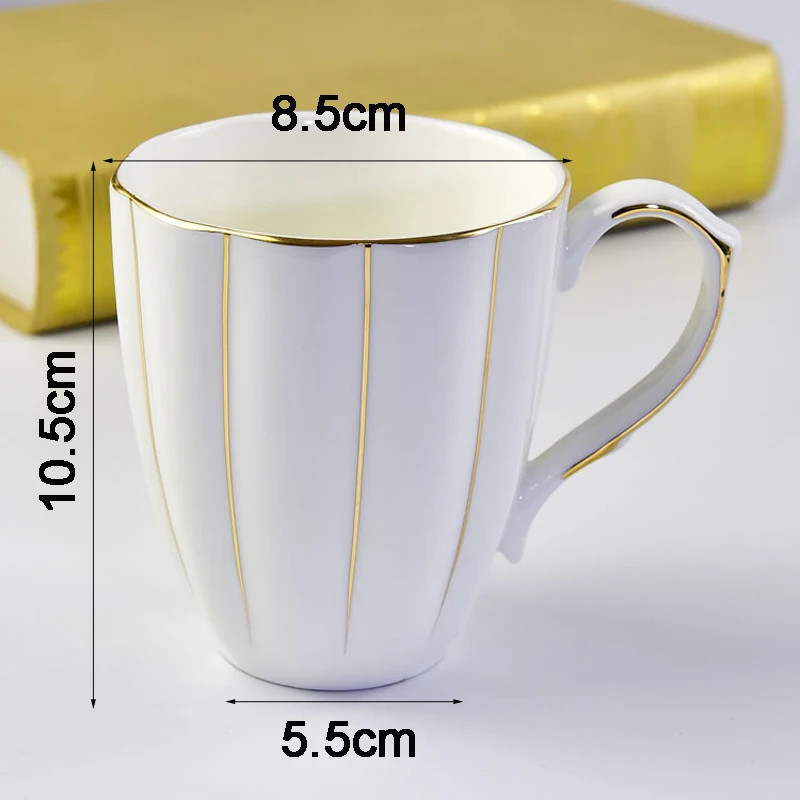 Креативная Изысканная кружка из костяного фарфора кофейная чашка с золотой