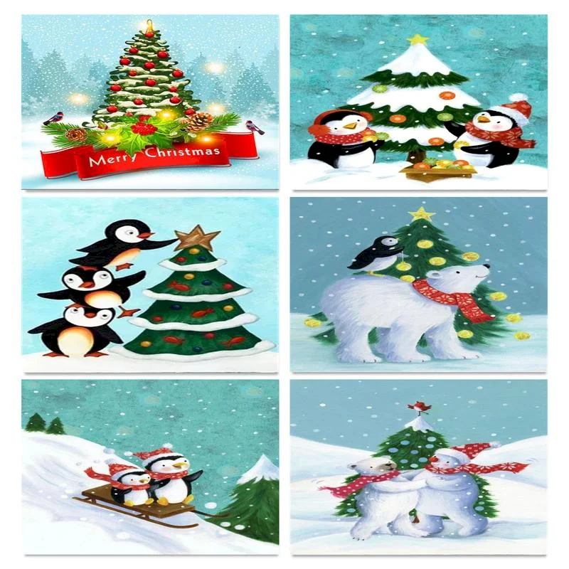

Acrylic Frame Diy Oil Painting By Numbers Kits Christmas Snow Wall Art Handpainted Oil Painting For Home Decors Artwork