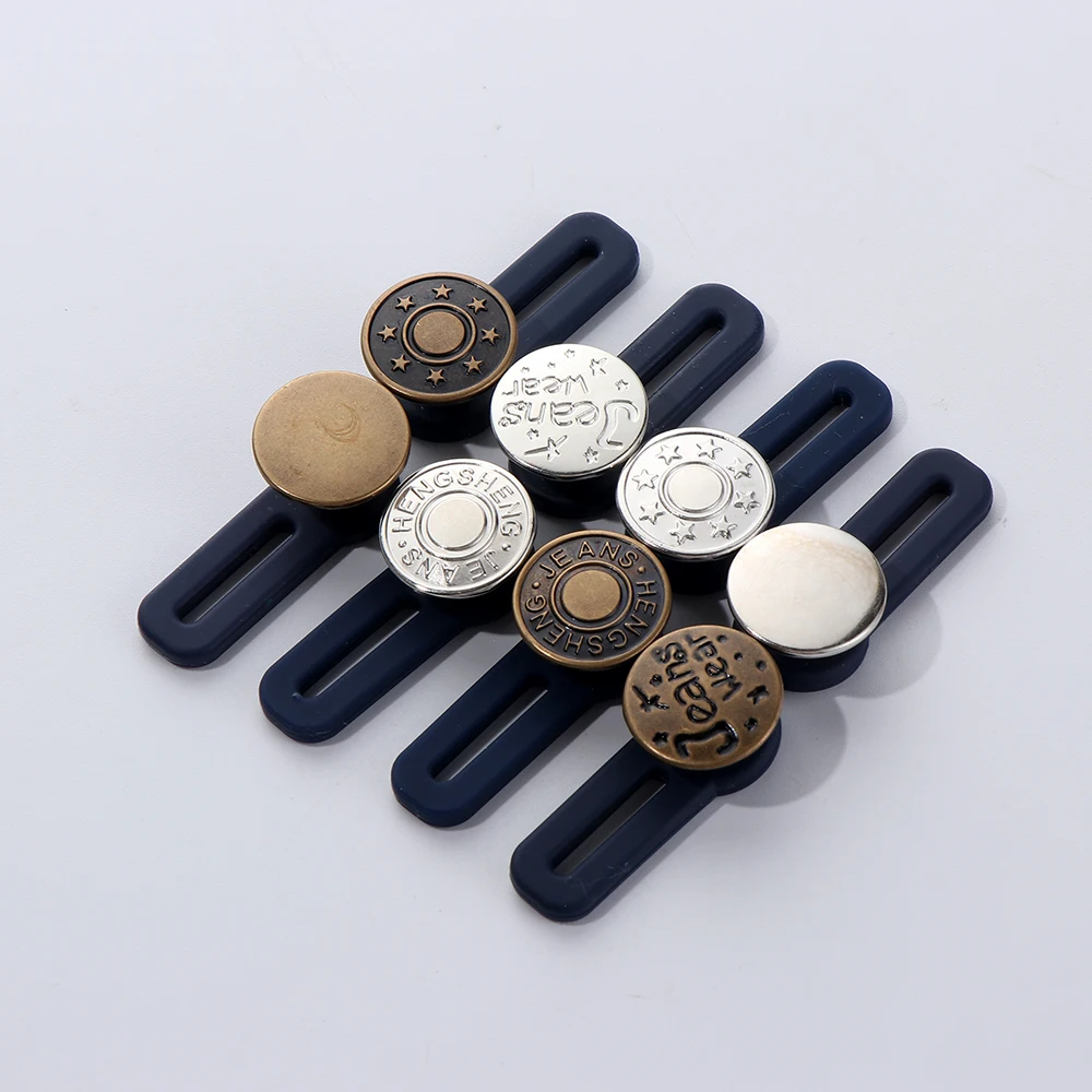 2 шт. винтажные металлические джинсы с выдвижными пуговицами хлопковые брюки для