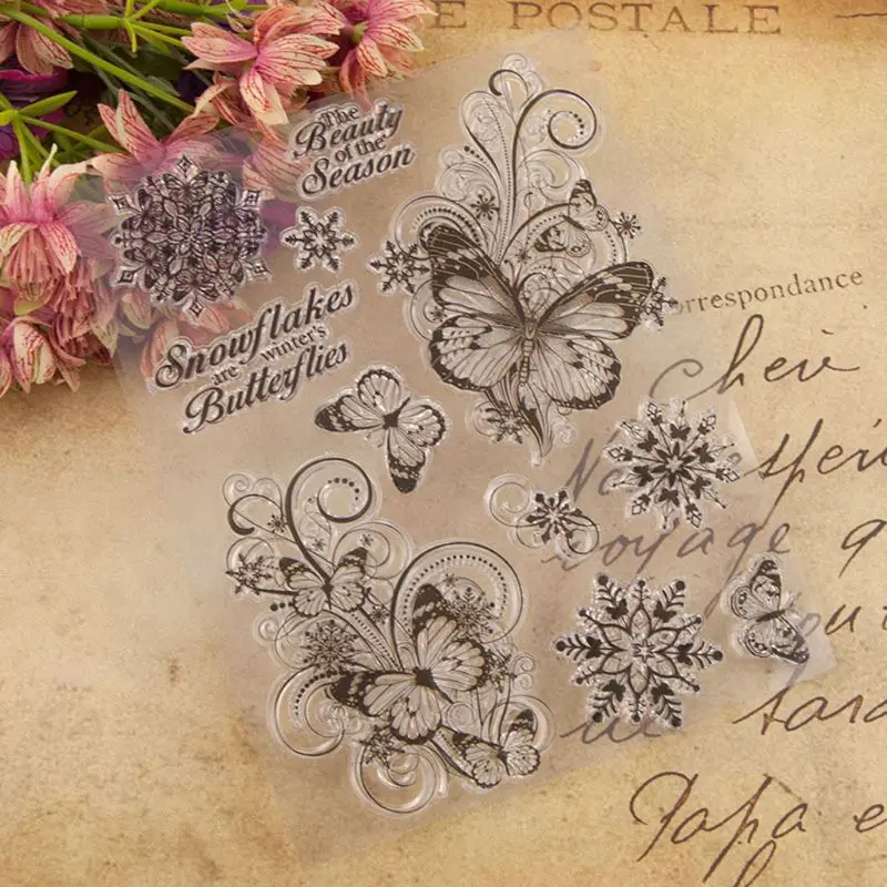 

Butterfly Silicone Clear Seal Stamp DIY Scrapbooking Embossing Photo Album Decor