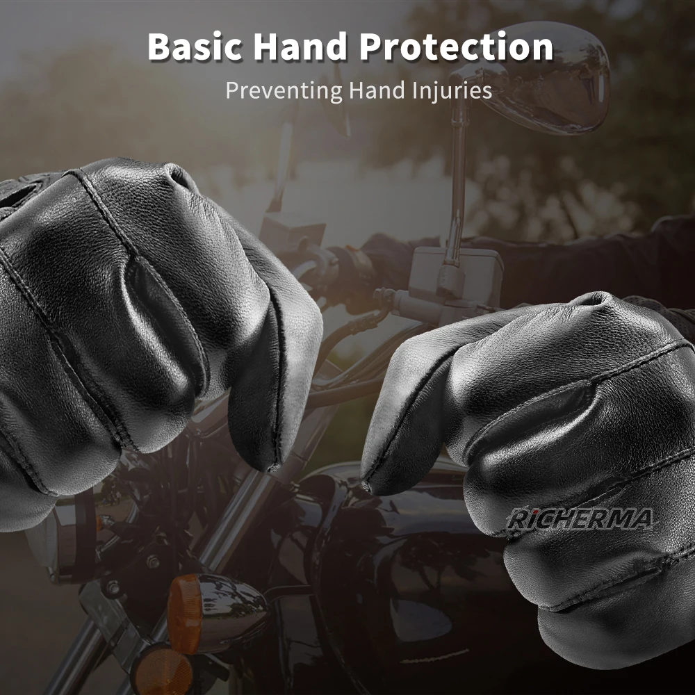 Осенние водонепроницаемые мотоциклетные перчатки кожаные из овечьей кожи для