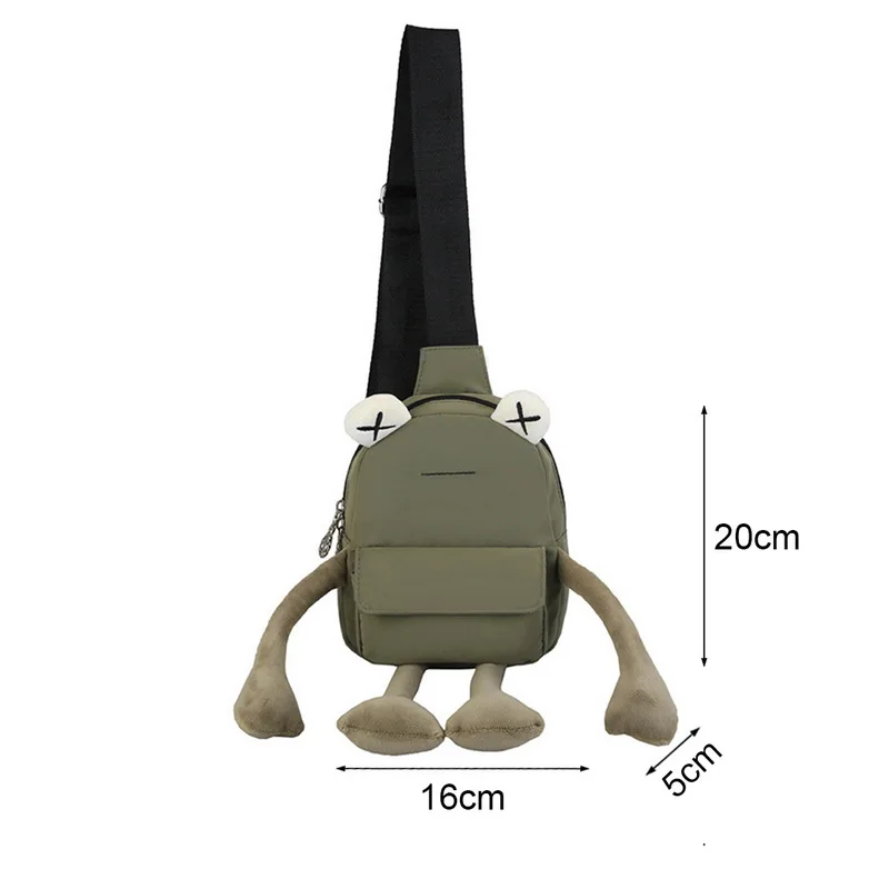 

Personality girl small bag tide cartoon cute frog bag casual messenger bag chest bag Unisex shoulder Crossbody bag Women Bag