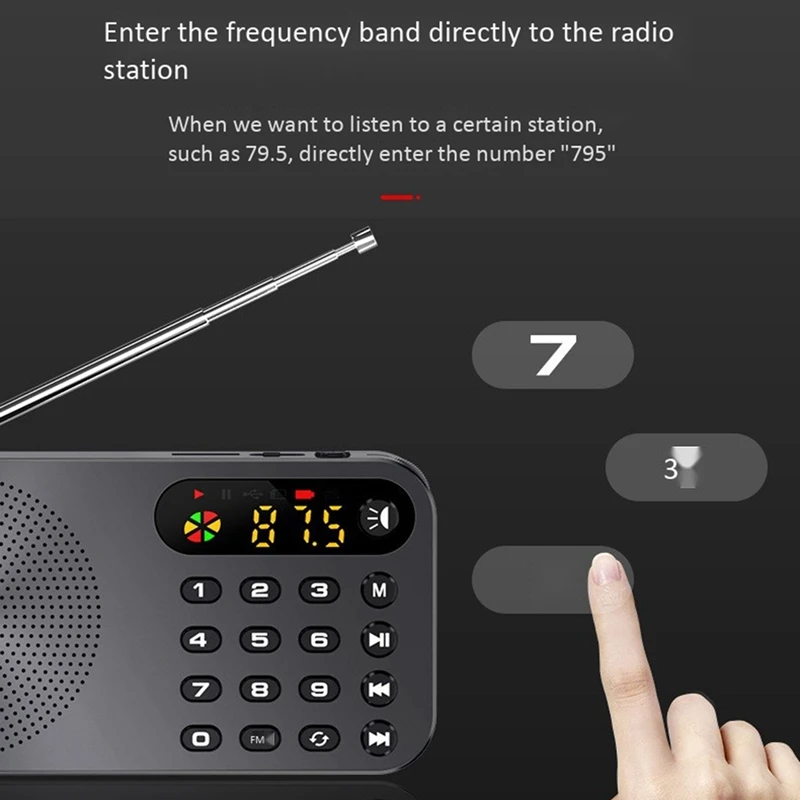 Многофункциональное Fm радио Q6 перезаряжаемый плеер с подключаемой картой
