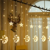 2 5m star string light led christmas wreath fairy curtain light indoor and outdoor bedroom family wedding party decoration