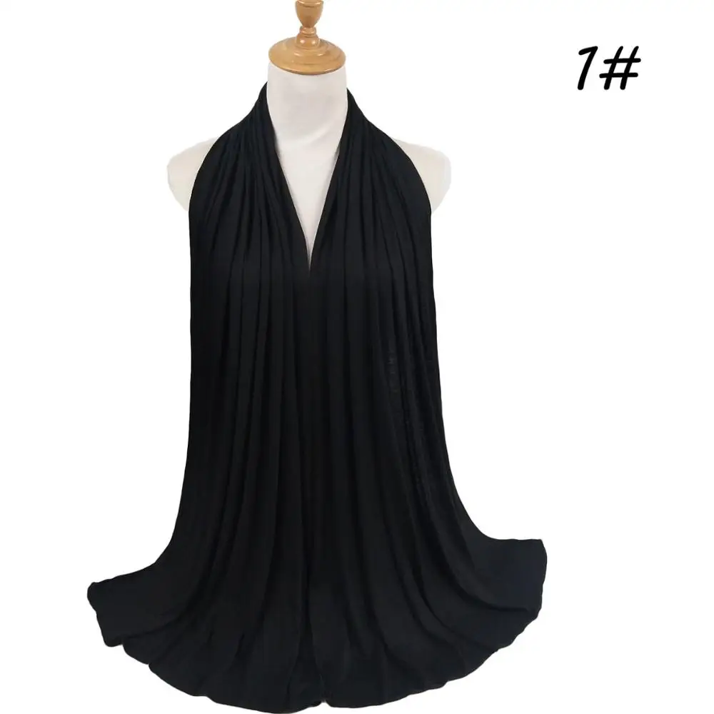 

Fashion Modal Cotton Jersey Hijab Scarf Long Muslim Shawl Plain Soft Turban Head Wraps for Women Africa Headscarf 170x60cm