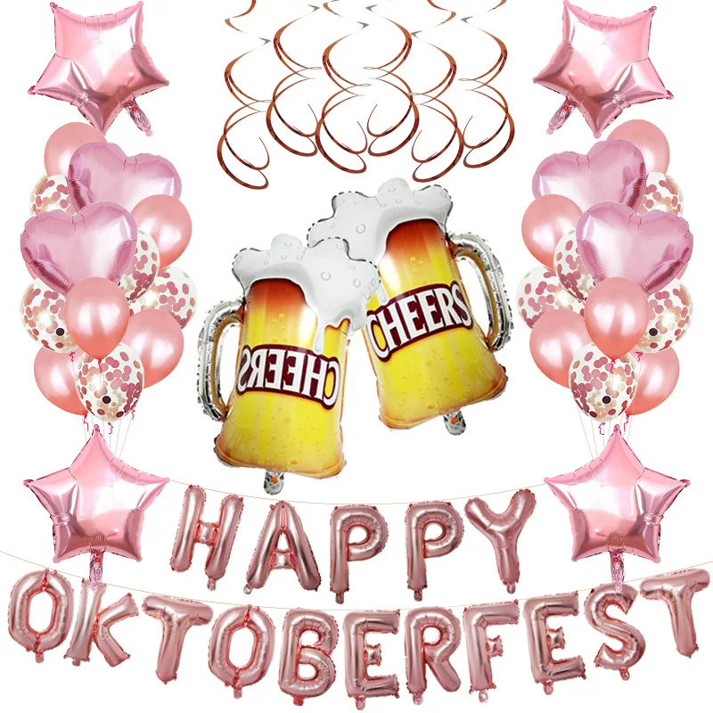 Счастливый Октоберфест письмо воздушный шар баннер украшение большой стакан