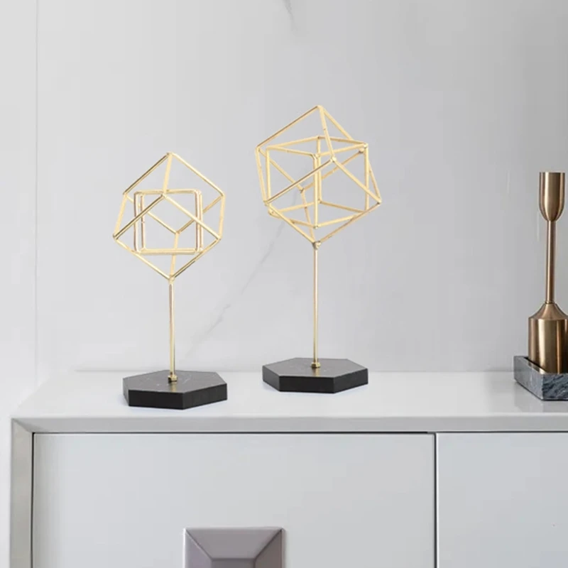 

Three-dimensional Geometry Decoration Metal Creative Living Room Entrance TV Cabinet Wine Cabinet Indoor Li