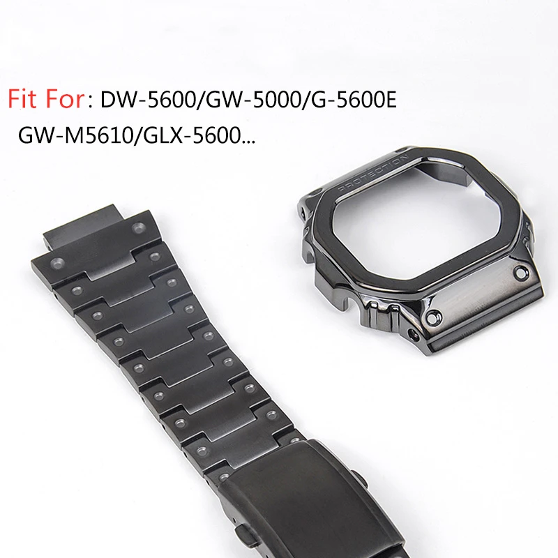 Черный 316L Нержавеющая сталь ремешок ободок для DW5600 GW5000 GW M5610 металлический часов