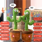 Танцующий кактус Хэллоуин 120 песни имитация голоса повторная запись растение плюшевая игрушка с несколькими языками для детей украшение для дома