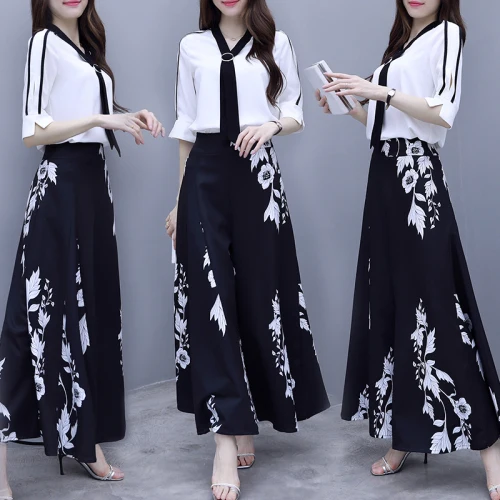 

Goddess Women 2 Piece Set Top And Pants Floral Print Floral Print Woman Clothes Matching Sets Ensemble Femme Deux Pieces