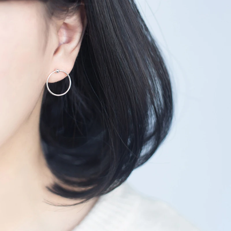 Серьги гвоздики женские круглые из серебра 100% пробы DS1308|Серьги-гвоздики| |