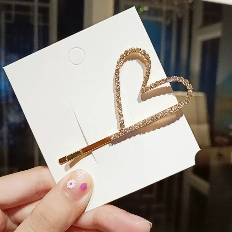 

Korean Fairy Love Barrettes Lovely Sweet Fresh Metal Rhinestone Hairpin Accessories Student Patry Jewelry for Women Gifts