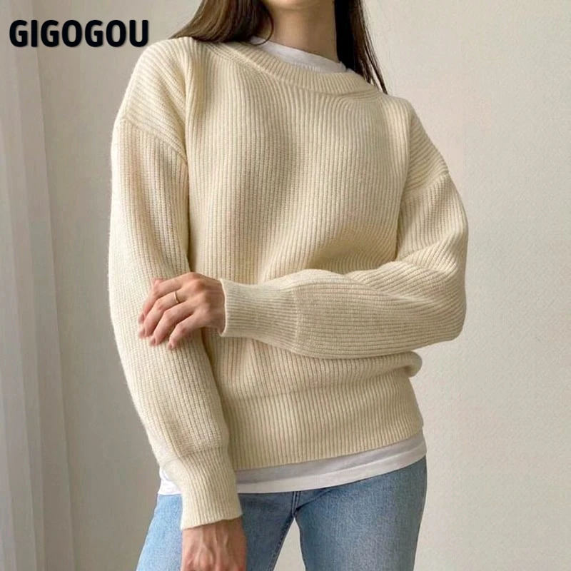 

GIGOGOU Women Cashmere Sweater Autumn Winter Basic Knit Pullovers Top Soft Female Jumper Christmas Sweaters Pull Femme