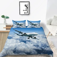 3d aircraft bedding set queen cool fashion duvet cover blue sky twin full double single king airliner bed set clouds