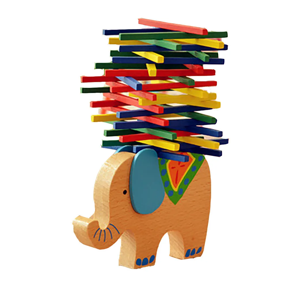 

Baby Kids Finger Animal Kids Educational Toys elephant Wooden Balance Game Montessori Blocks Toys Gift Study Learning Fun Toys