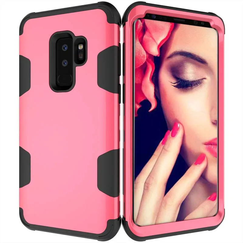 Colorblock Phone Case Anti-shock Silicone Hybrid Hard PC Cover for Samsung Galaxy S9 PLUS LFX-ING | Мобильные телефоны и