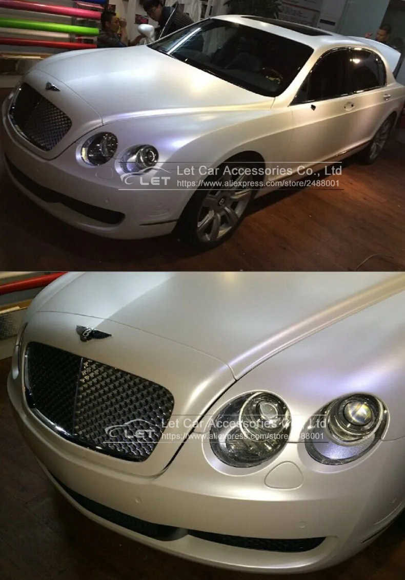 

car styling White Matte Satin chrome ceramic white vinyl film wraps car sticker roll auto foil decoration