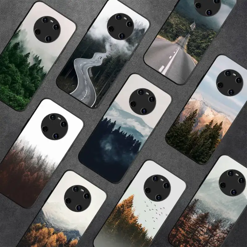 

Tree Leaf Mountain White Smoke Phone Case For Huawei Y5 Y62019 Y52018 Y92019 funda case for 9prime2019
