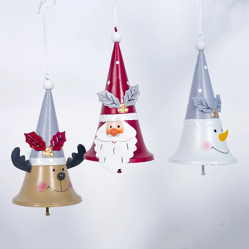 

1PCS Iron Bell Pendant Christmas Hanging Ornaments New Year Gifts Xmas Tree Hanging For Christmas Party Home