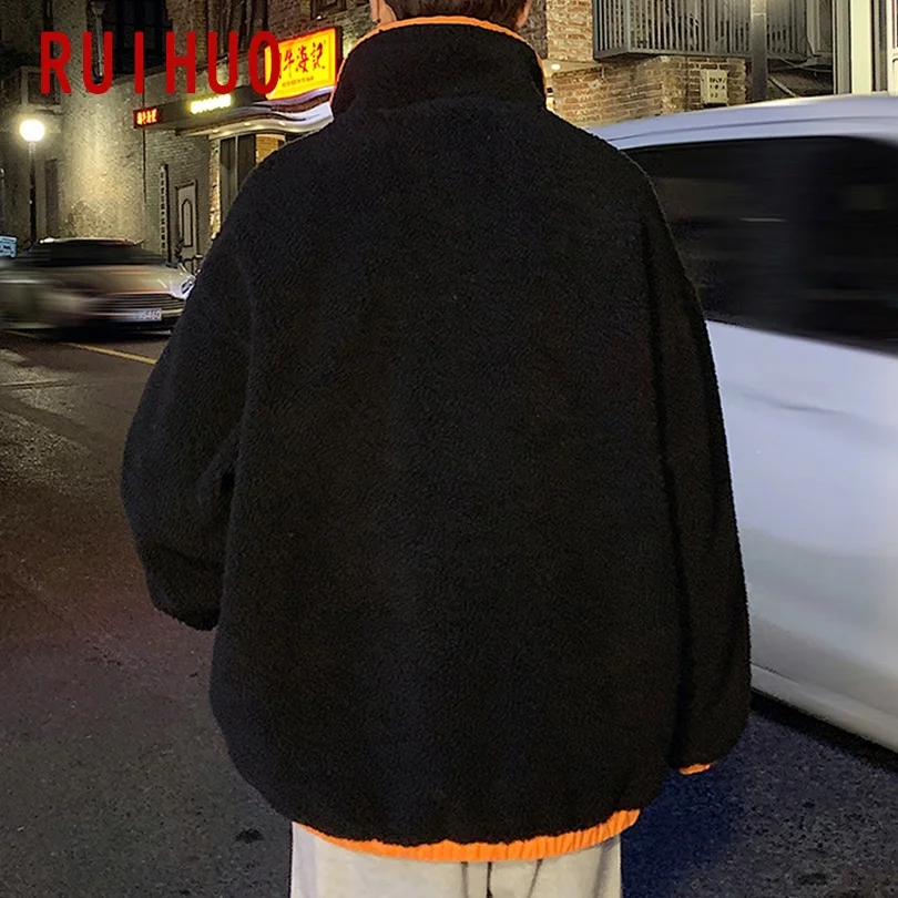 

RUIHUO Cashmere Sweatshirt Men Tops Harajuku Streetwear Mens Clothes Funny Pullover Men Sweatshirts Hip Hop 3XL 2021 Spring