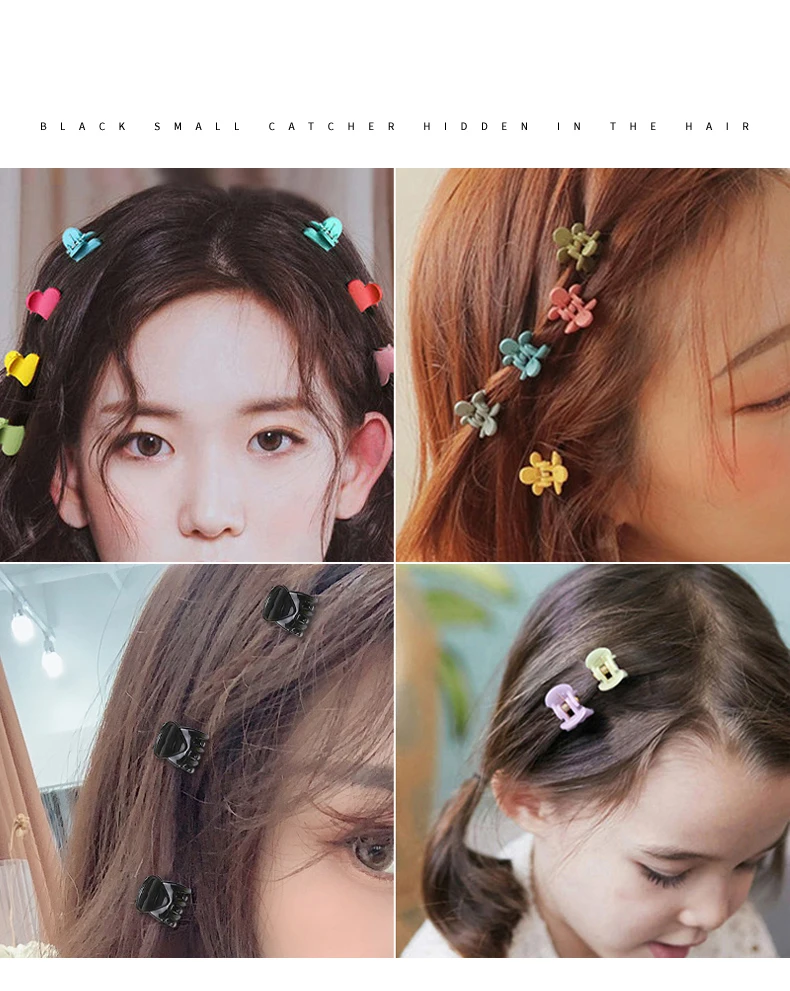 

Plastic Mini Hair Clip Claw Cute Hair Clips Plastic Black Hairpin Clamp for Ladies Headwear Hair Styling Tools