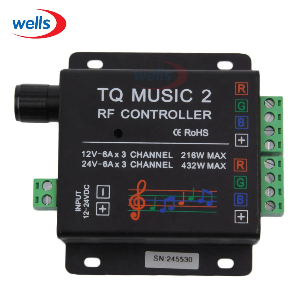 Новинка DC12V 24V 18A 3 канала TQ Music 2 RGB светодиодный пульт дистанционного управления ler