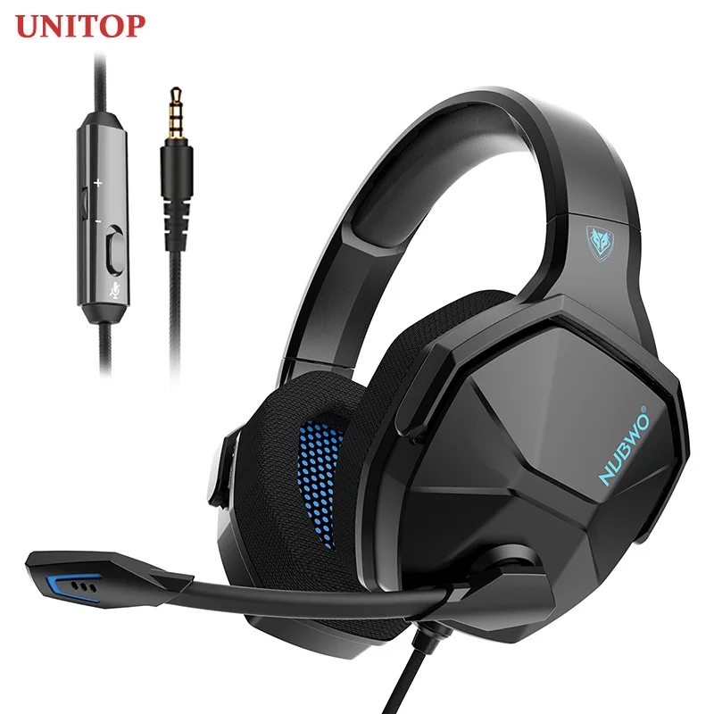 

Игровая гарнитура UNITOP NUBWO N13 3,5 мм, музыкальные наушники, стереонаушники-вкладыши, проводные наушники с микрофоном для ПК, PS4, Skype, Xbox One