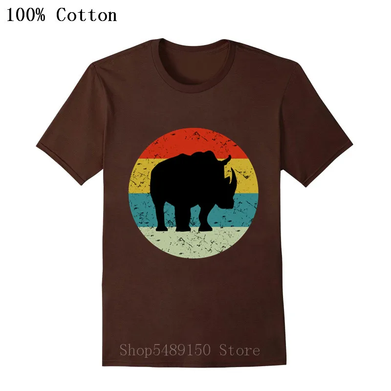 Новое поступление 3D Ретро Винтаж носорог футболка для мужчин аниме принтом