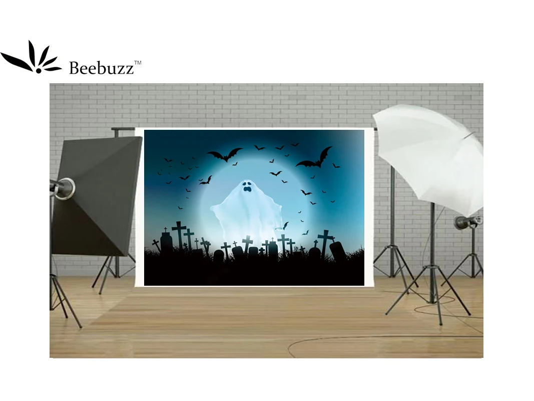 Beebuzz фото фон Хэллоуин призрачная летучая мышь мультфильм украшенный |