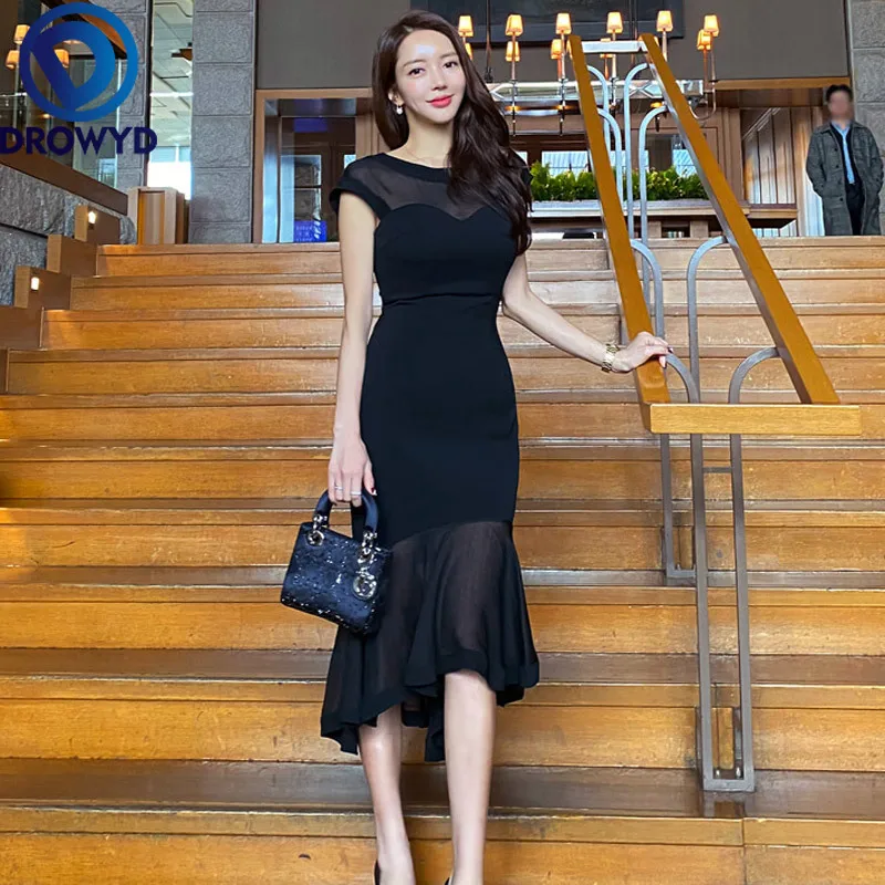 

2020 Women Midi Dress Summer Fashion Bodycon Sexy Hollow Out Stretch Bag Hip Boho Tropical Party Elegant Runway Dresses Vestidos