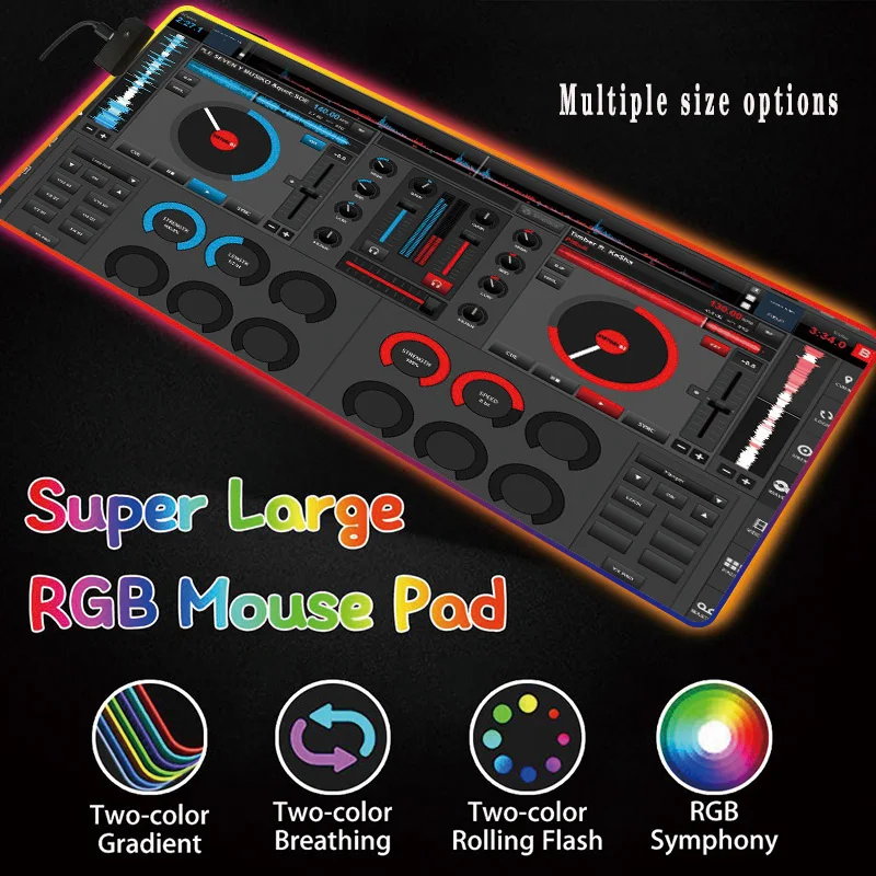 

Большой игровой коврик для мыши Mairuige с рисунком DJ, RGB, большой коврик для мыши, компьютерный коврик для мыши, Настольный коврик для клавиатур...