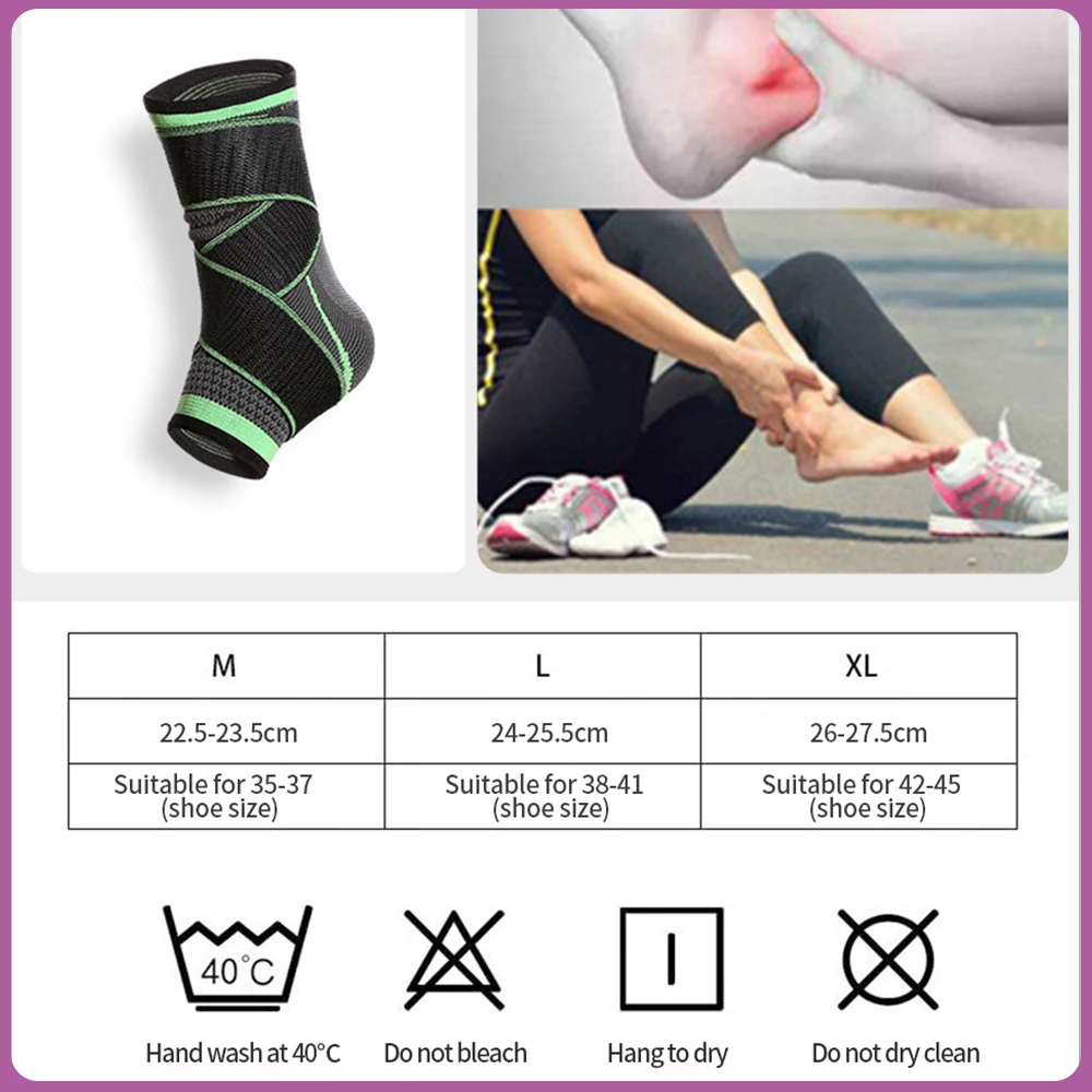 

1 PCS Ankle Brace Compression Strap Support 3D Weave Elastic Bandage Foot Protective Gear Sports Fitness Tennis Running Baseball