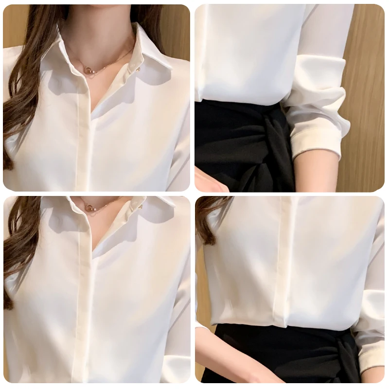 

Autumn Women 2020 Fashion Blouses Solid Plus Size Female Clothes Loose Shirt Long Sleeve Blouse Simple OL Feminine