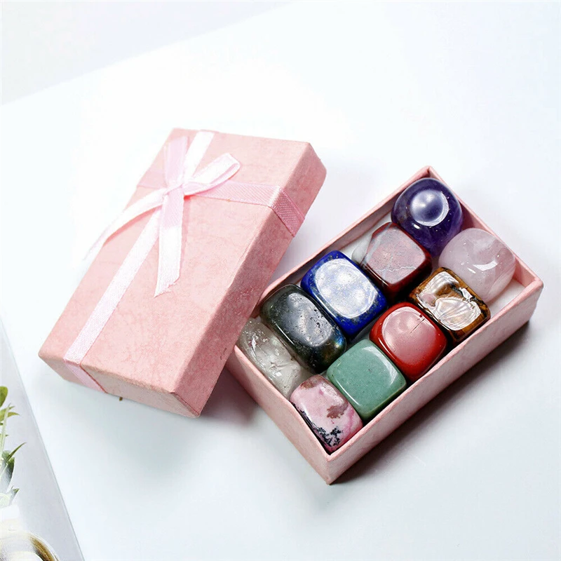 

10 шт./компл. натуральный драгоценный камень, чакра, коллекция драгоценных камней для йоги