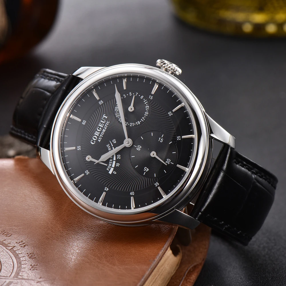 Автоматические механические Corgeut мужские часы из нержавеющей стали запасная