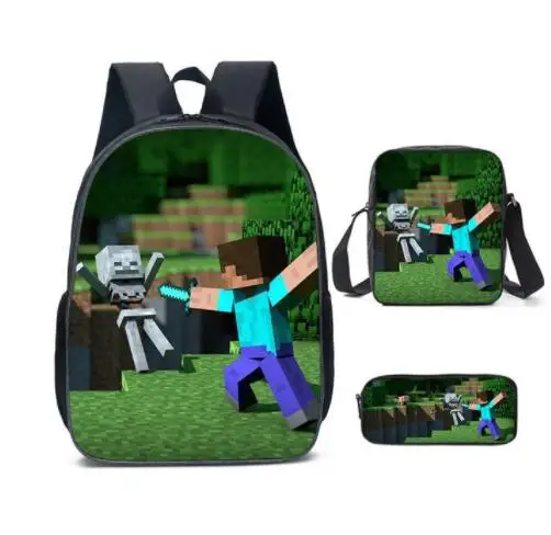 Школьные ранцы для девочек и мальчиков MINECRAFT 3 шт./компл. школьные подростков