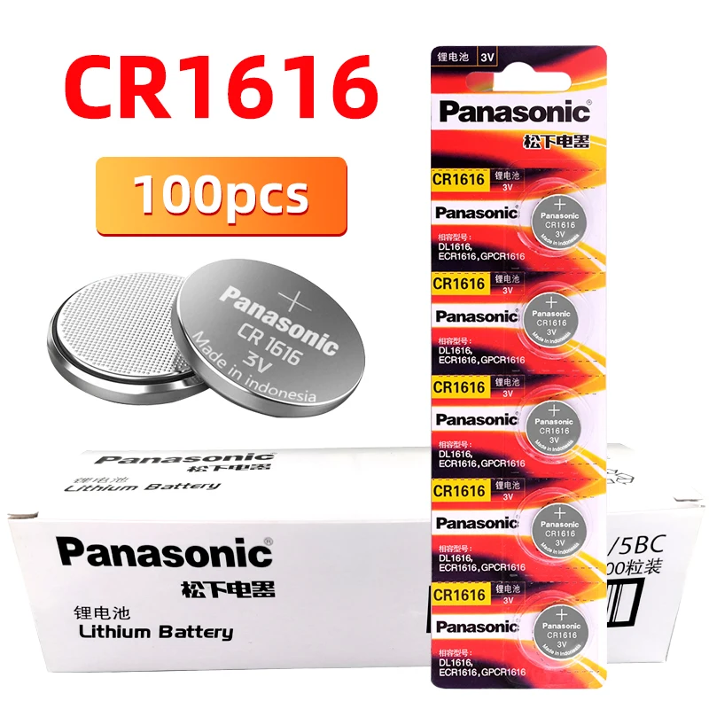 Panasonic 100 шт. Cr1616 Монета Кнопка сотового телефона 3 V батареи для мобильного часо 5021LC